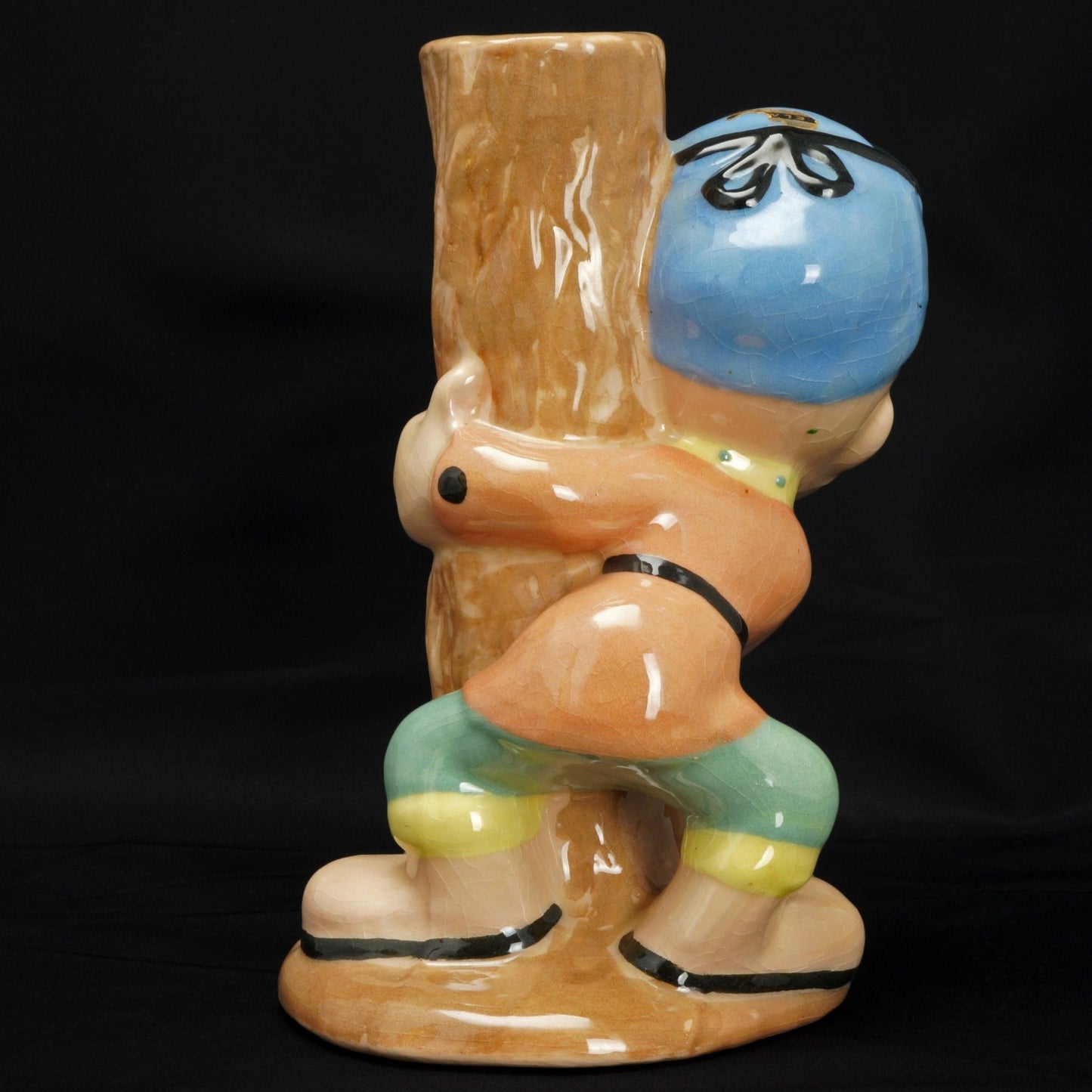 Elmer Fudd Behind Tree Ceramic Figural Vase Evan K. Shaw Laguna Pottery 1940’s - Bear and Raven Antiques