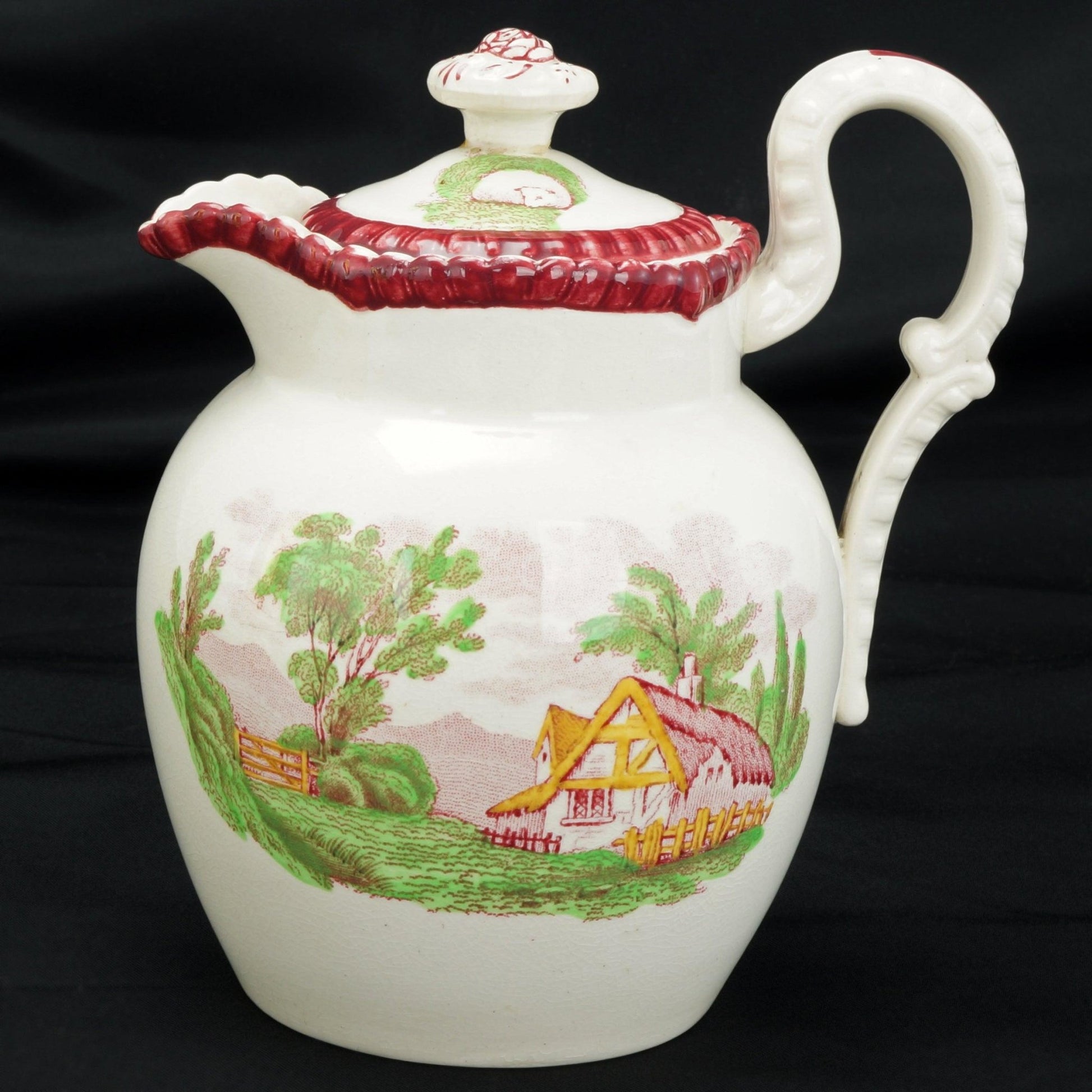 English Spode Copeland Transfer Ware Staffordshire Creamer 19th Century - Bear and Raven Antiques