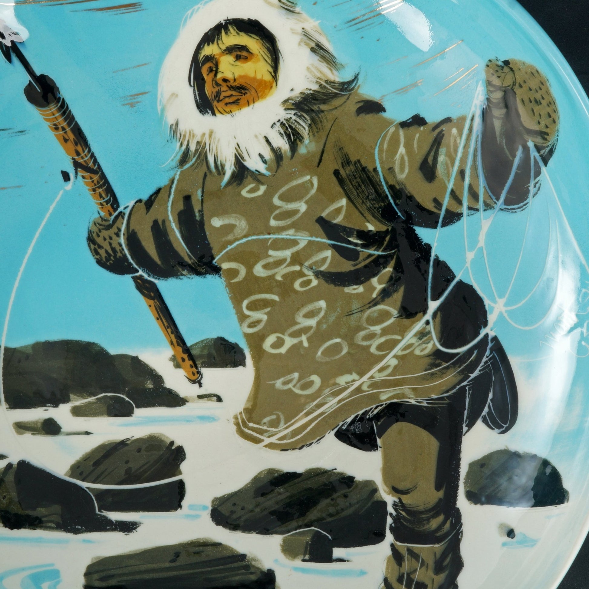 Huge Mid-Century Sascha Brastoff Alaskan Series Inuit Bowl – Bear and Raven  Antiques