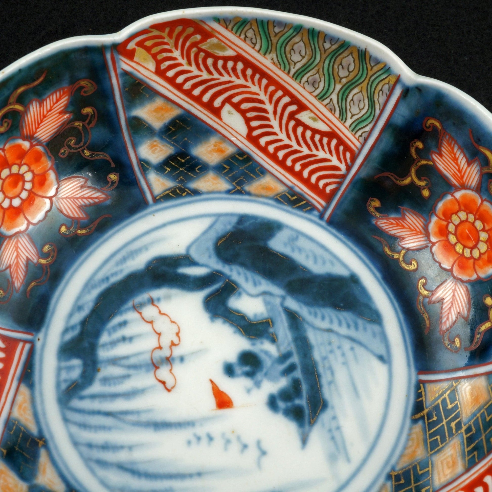 Japanese Imari Bowl with Boat Scene 19th Century - Bear and Raven Antiques