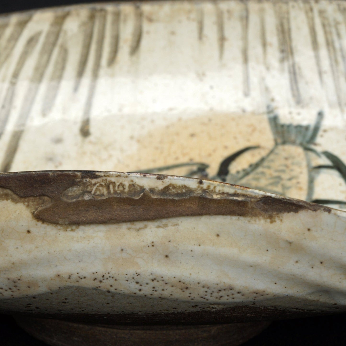 Japanese Raku Fisherman Dish Meiji Period - Bear and Raven Antiques