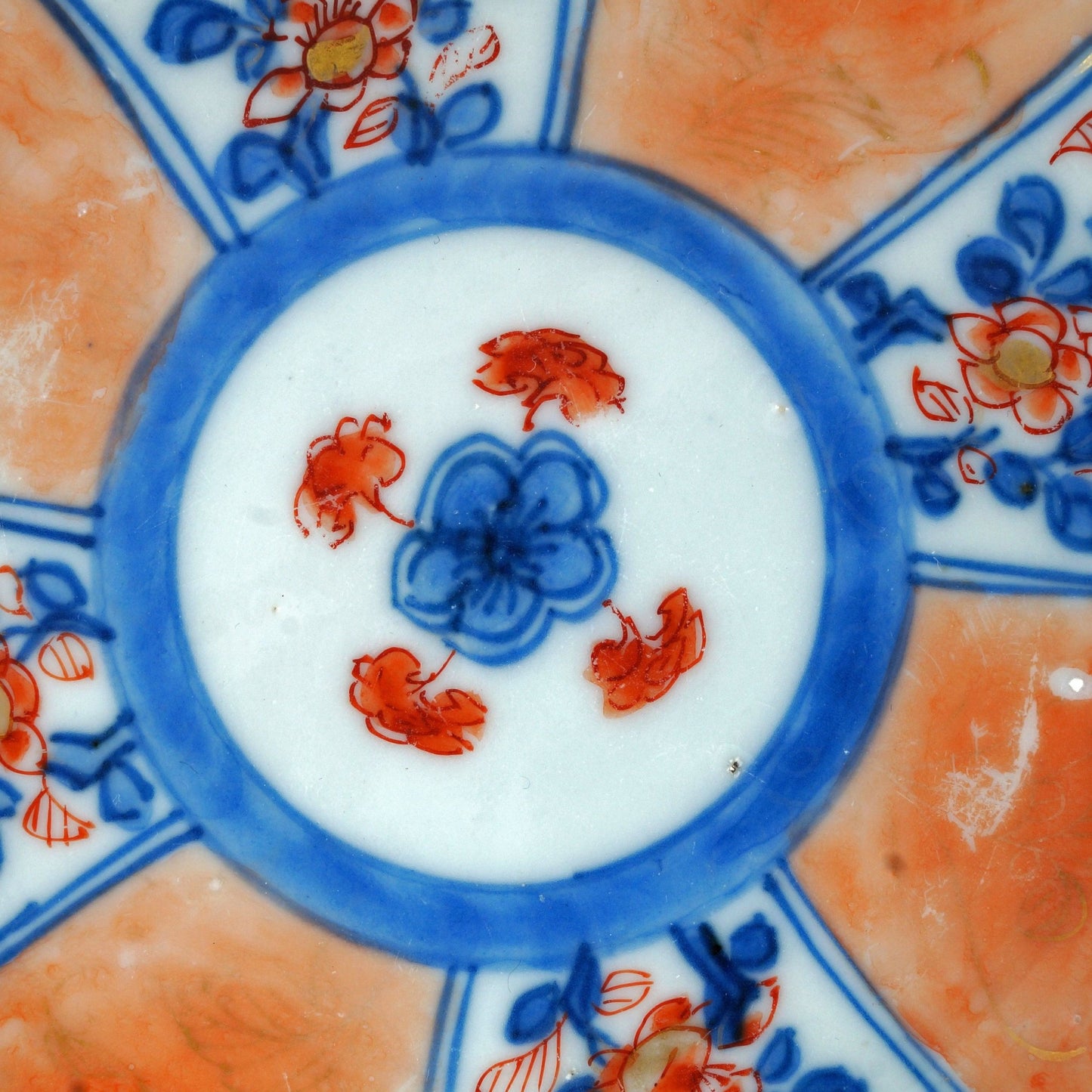 Kangxi Chinese Imari Dish with Floral Panels Circa 1700 - Bear and Raven Antiques