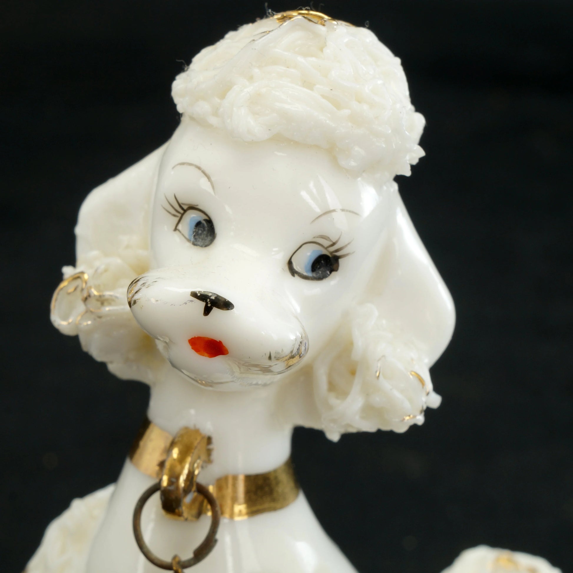 Mid Century Ceramic Spaghetti Poodle and Pup on Chain 1950’s - Bear and Raven Antiques