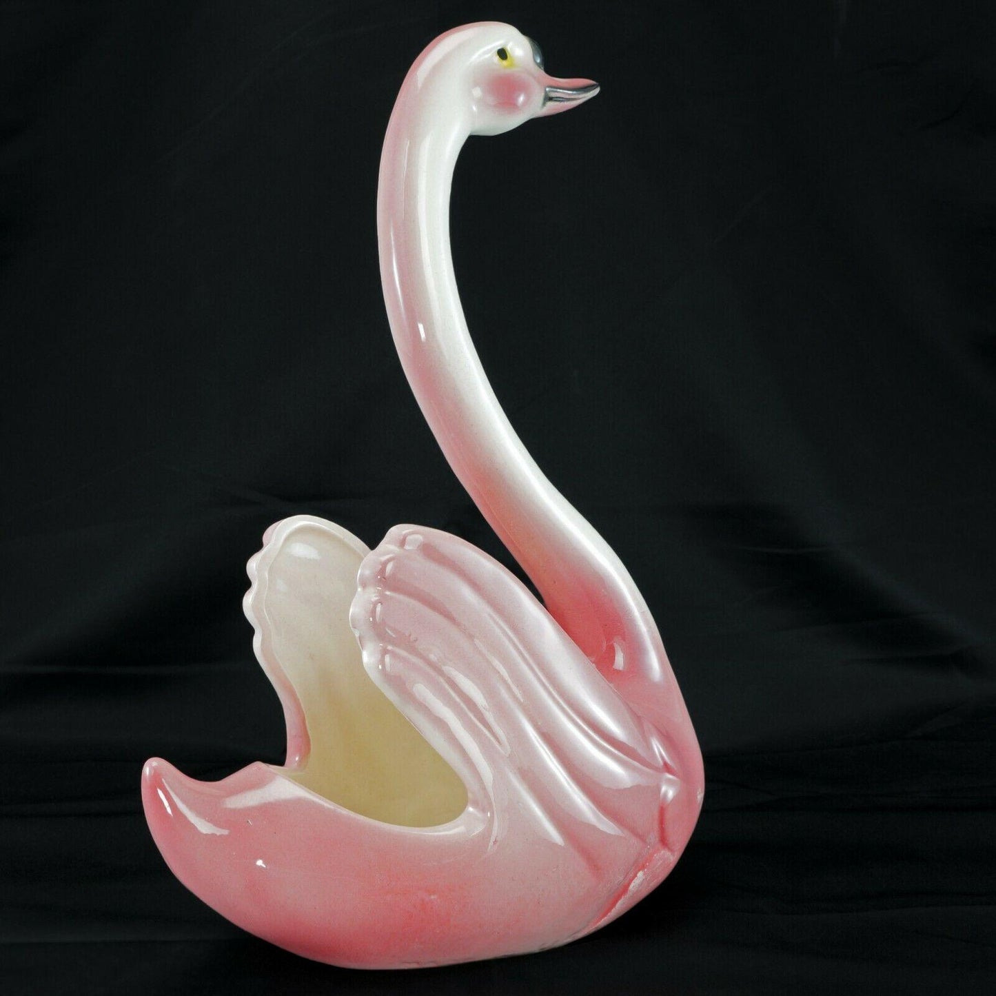 Mid-century Pink Swan Planter Maddux of California Circa 1950 - Bear and Raven Antiques