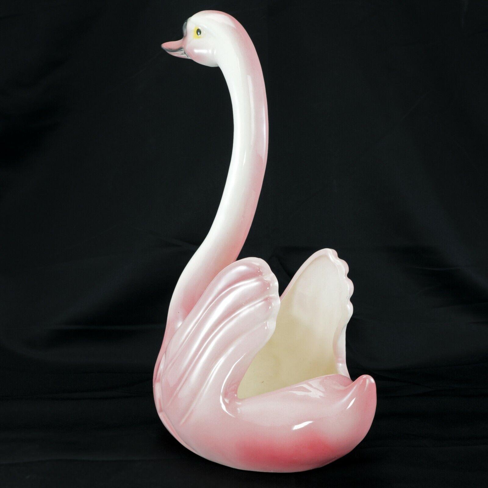 Mid-century Pink Swan Planter Maddux of California Circa 1950 - Bear and Raven Antiques