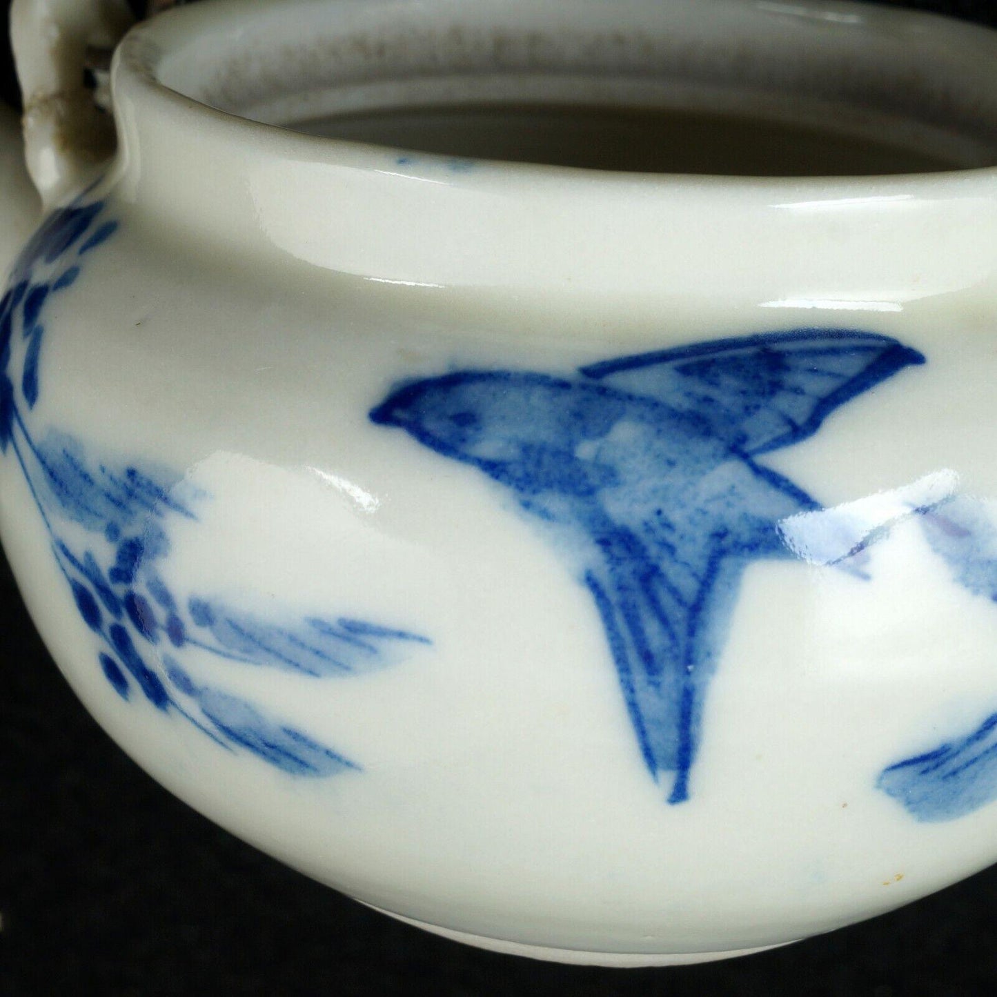 Miniature Japanese Porcelain Teapot with Bird Design Early 20th Century - Bear and Raven Antiques