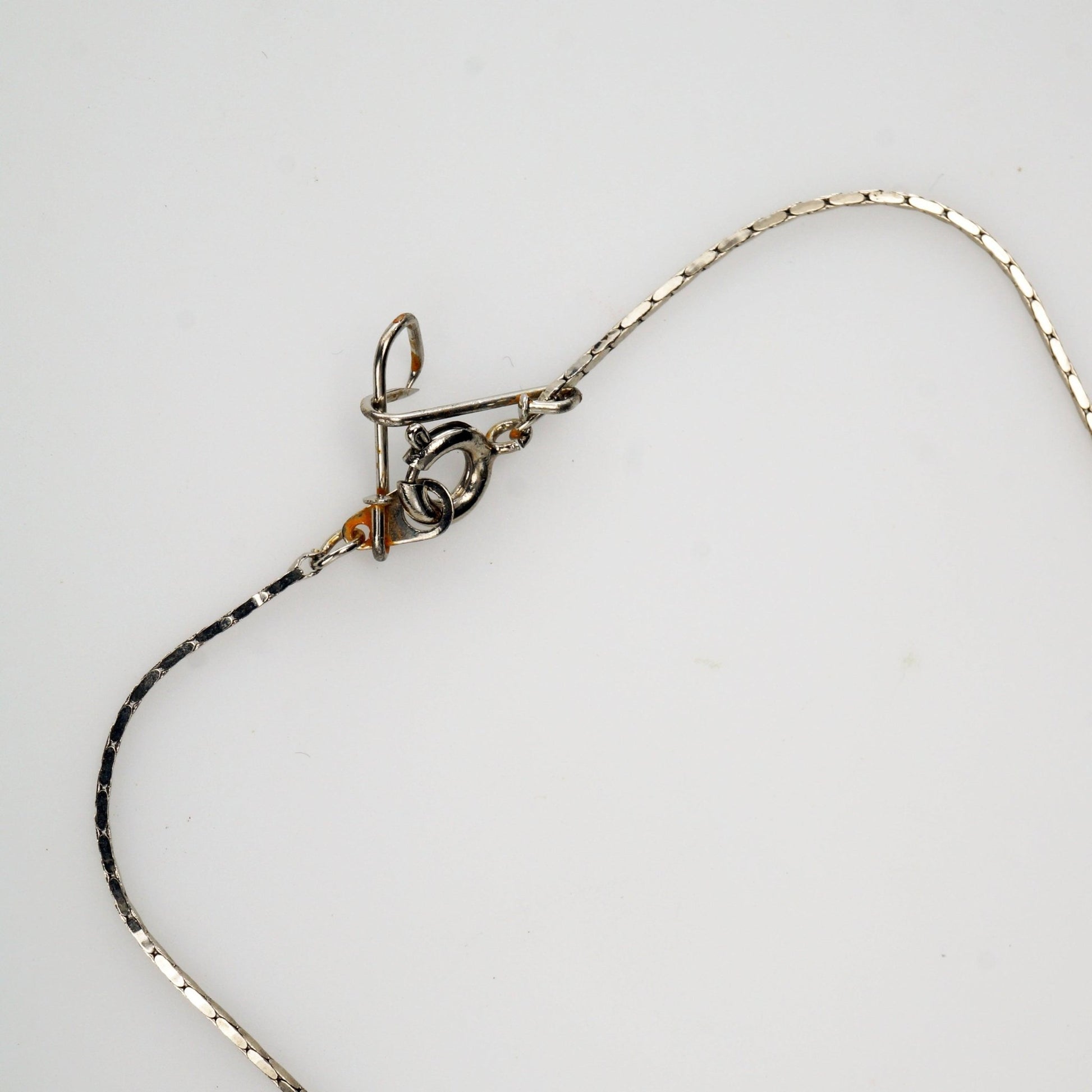 Multi-tiered Festoon Chain Chocker Silvertone Necklace 1950s style - Bear and Raven Antiques