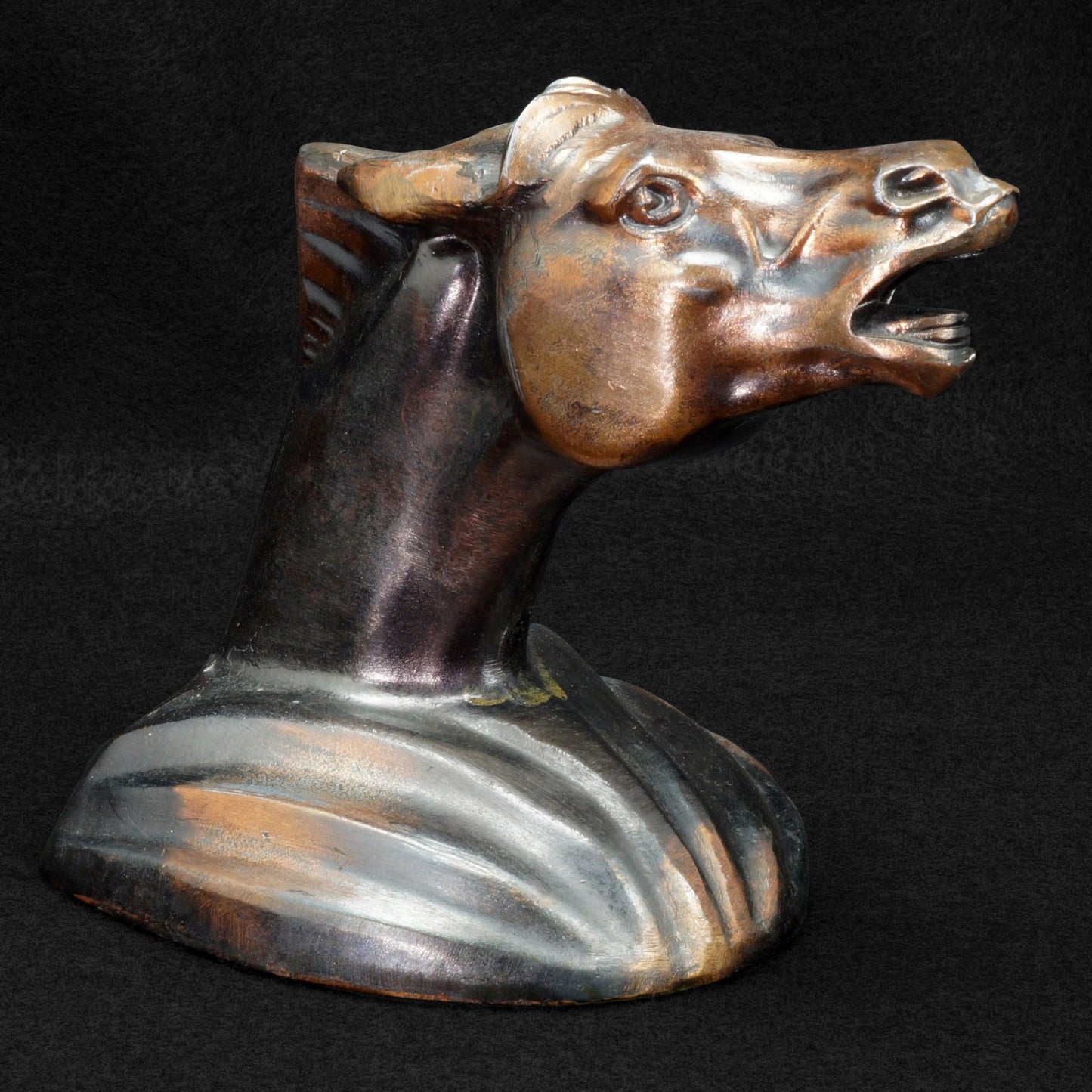 Pair of Art Deco Neighing Horse Head Bookends Circa 1930 - Bear and Raven Antiques