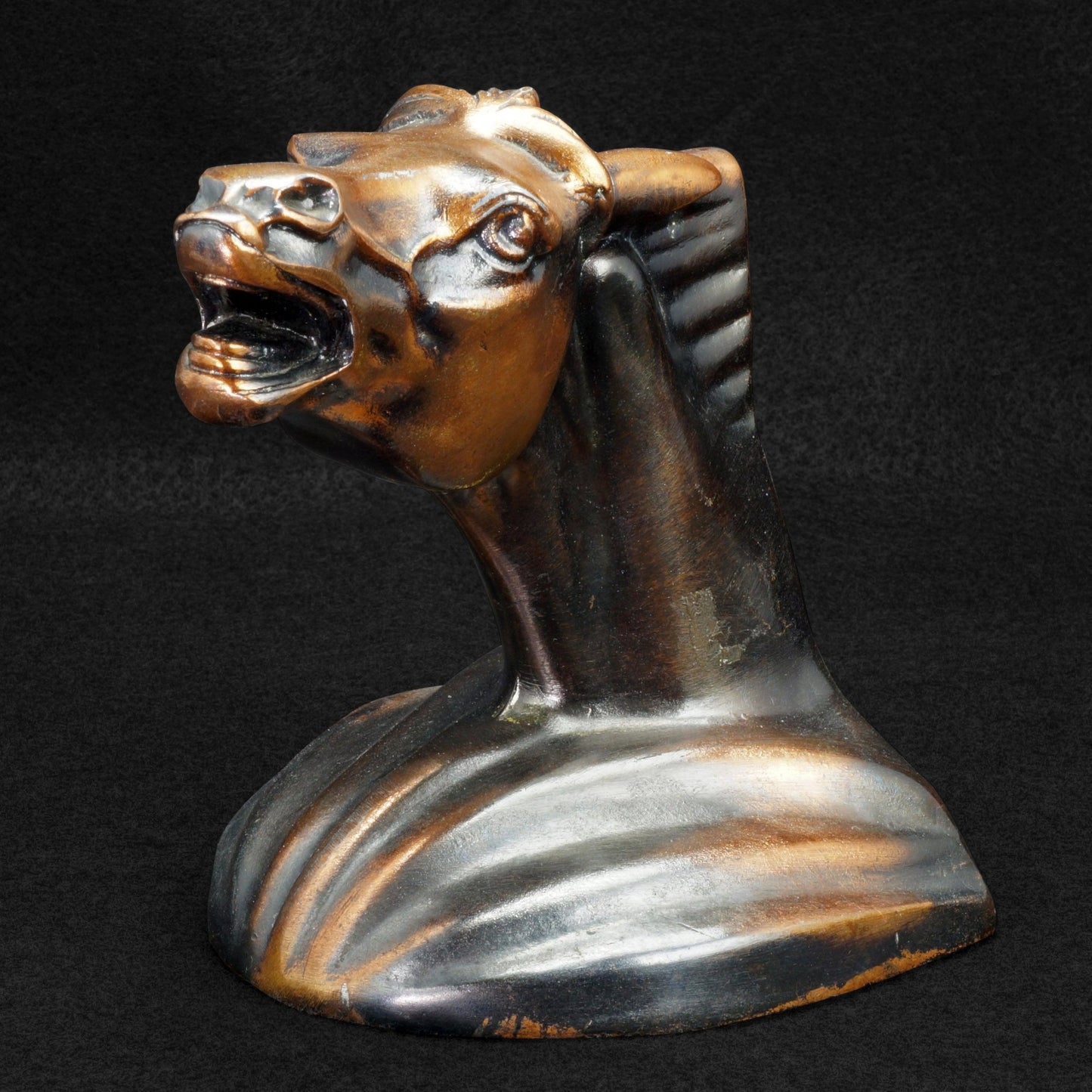 Pair of Art Deco Neighing Horse Head Bookends Circa 1930 - Bear and Raven Antiques