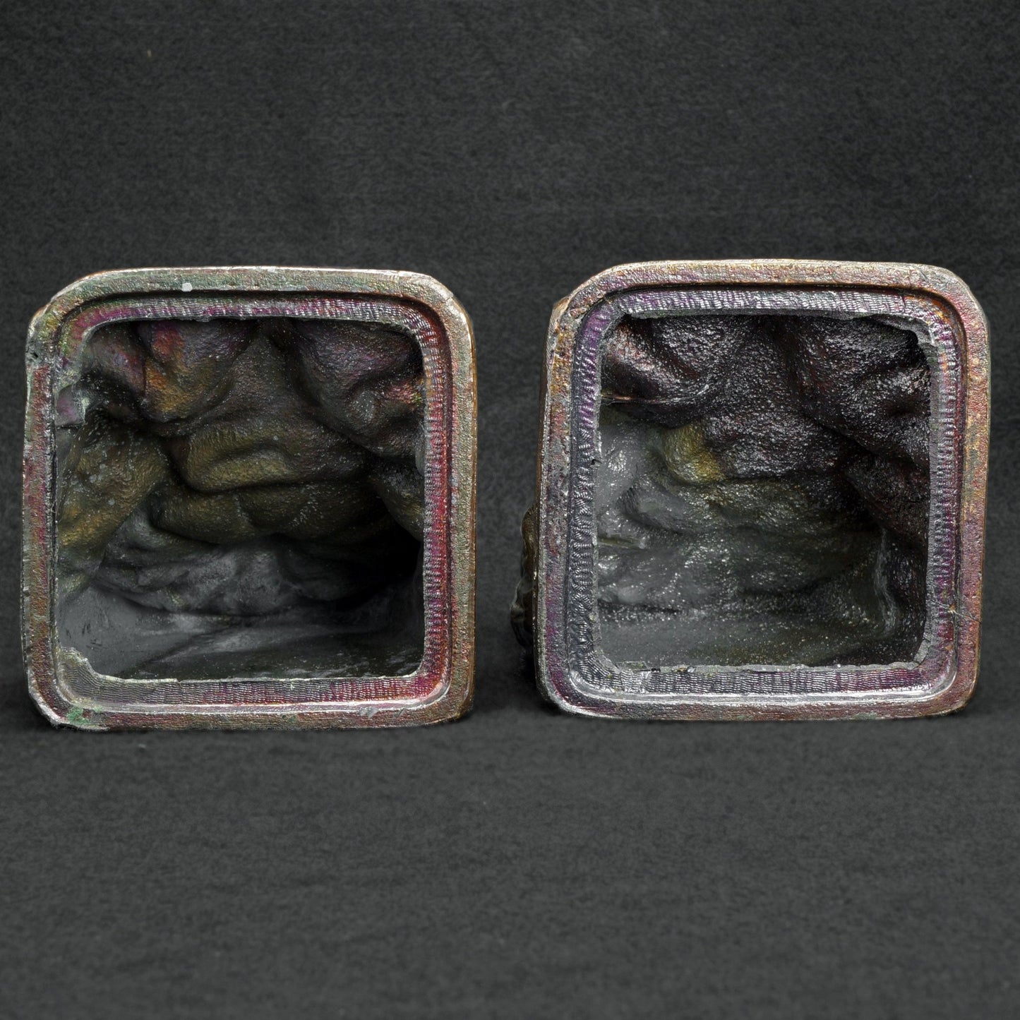 Pair of Dodge Wagon Wheel Western Bookends Circa 1930 - Bear and Raven Antiques