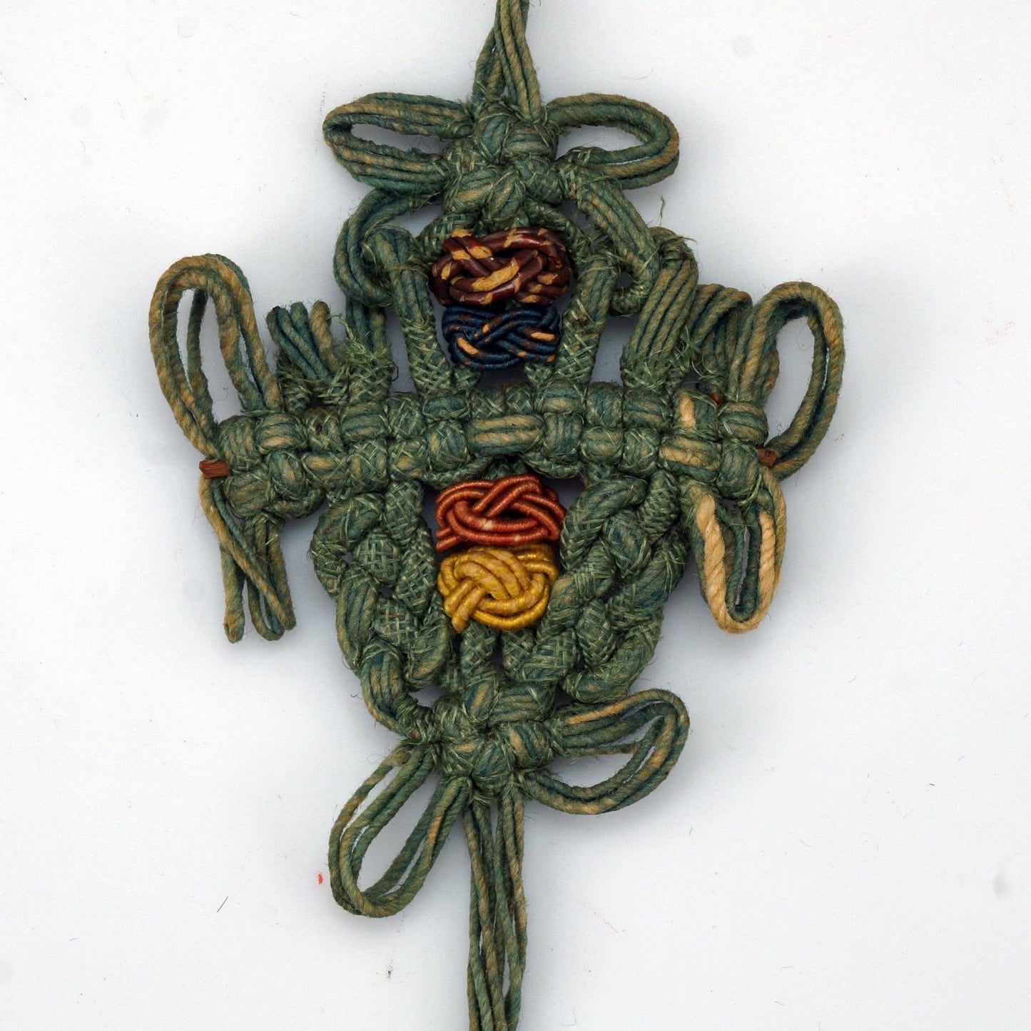 Qing Chinese Endless Knot Cotton Toggle Circa 1900 - Bear and Raven Antiques