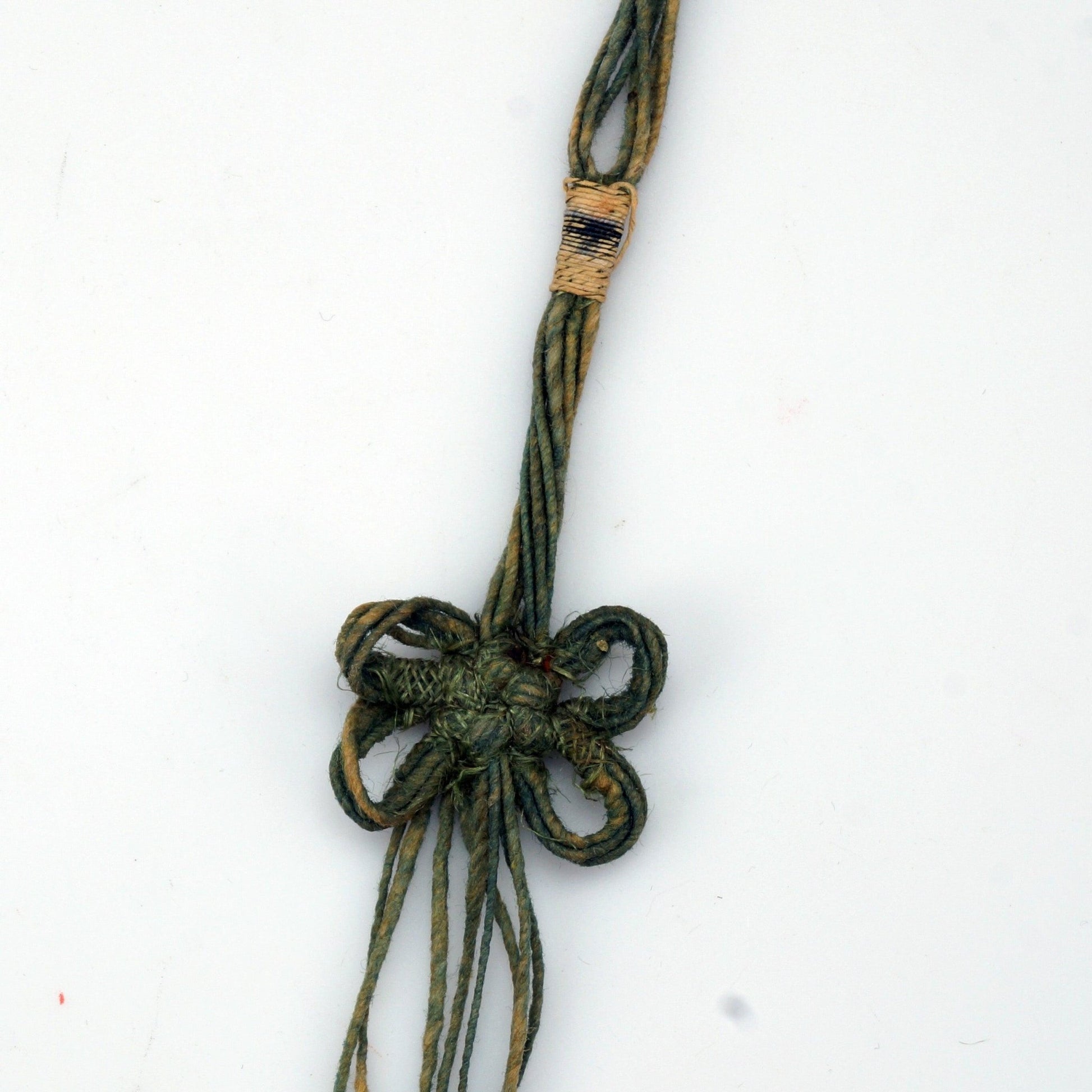 Qing Chinese Endless Knot Cotton Toggle Circa 1900 - Bear and Raven Antiques