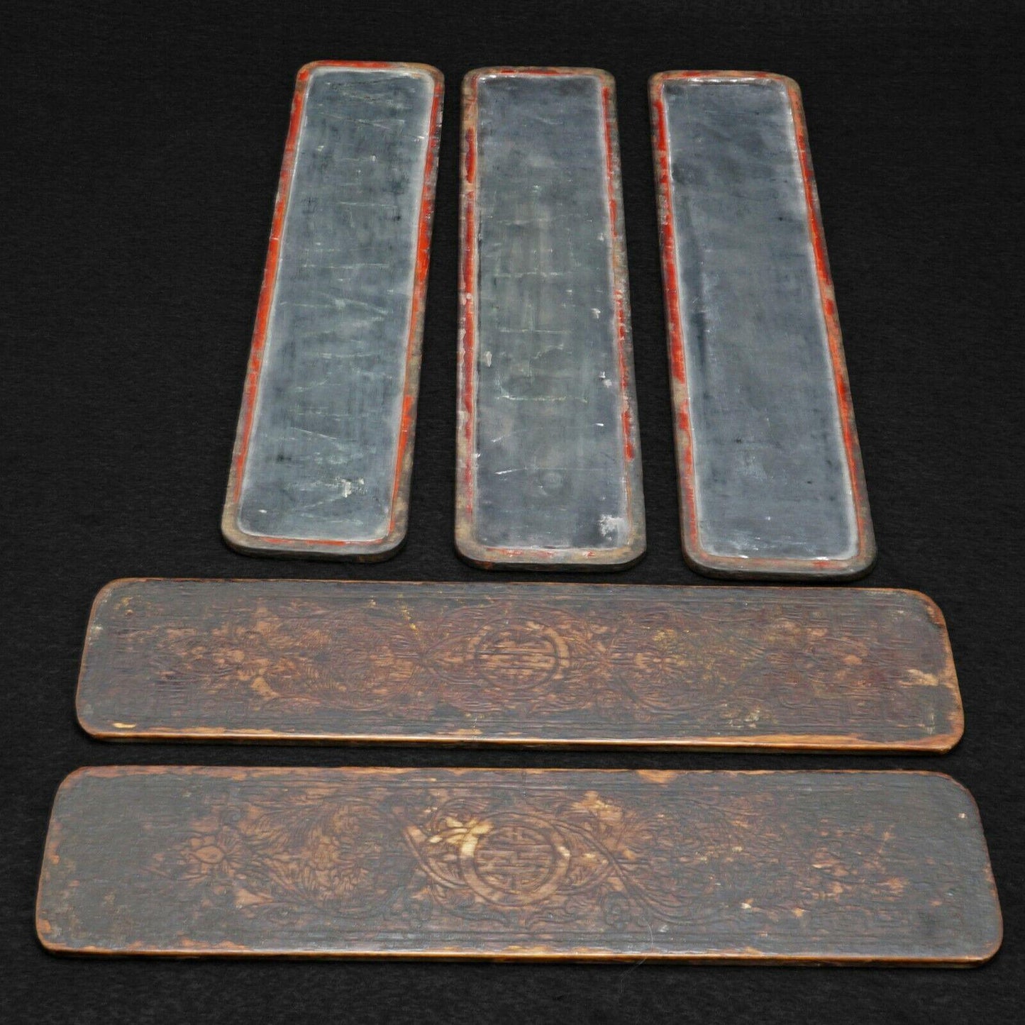 Qing Chinese Scholars Lacquer Tablets 19th Century - Bear and Raven Antiques