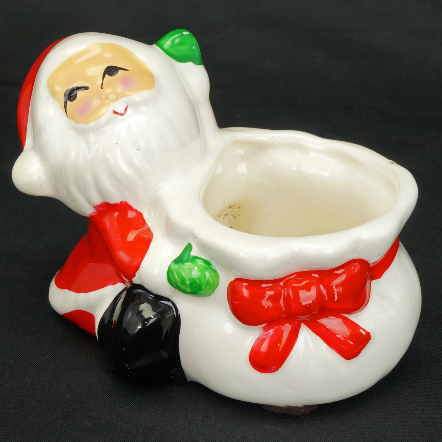 Santa Bag Planter or Candy Dish circa 1960 - Bear and Raven Antiques