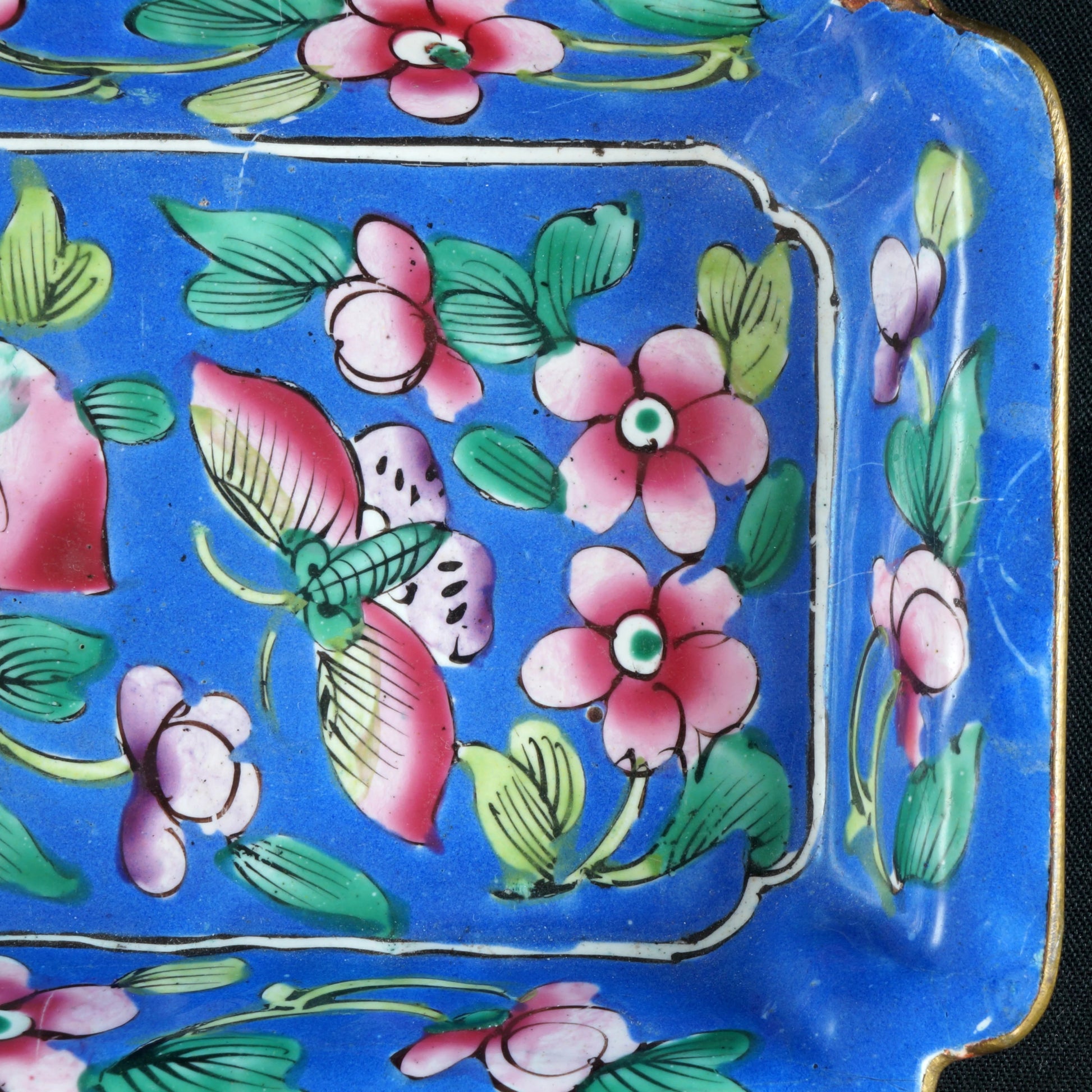 Small Chinese Enamel Metal Tray Republic Period - Bear and Raven Antiques