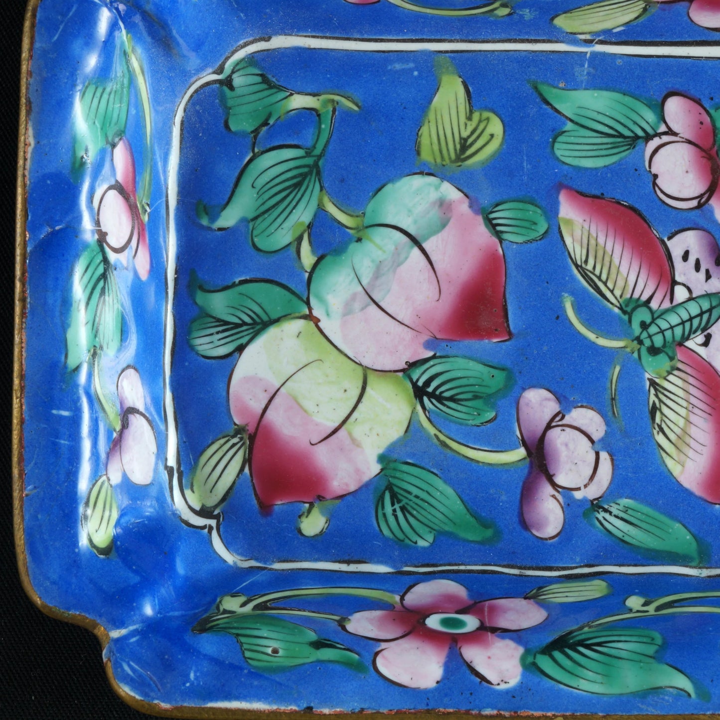 Small Chinese Enamel Metal Tray Republic Period - Bear and Raven Antiques