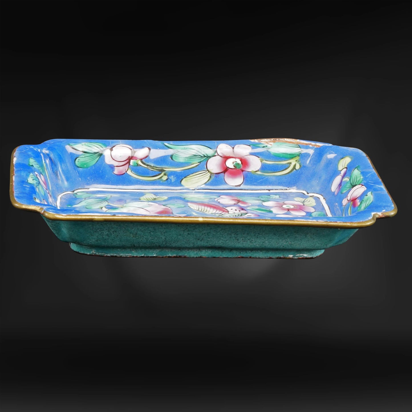 Small Chinese Enamel Metal Tray Republic Period - Bear and Raven Antiques