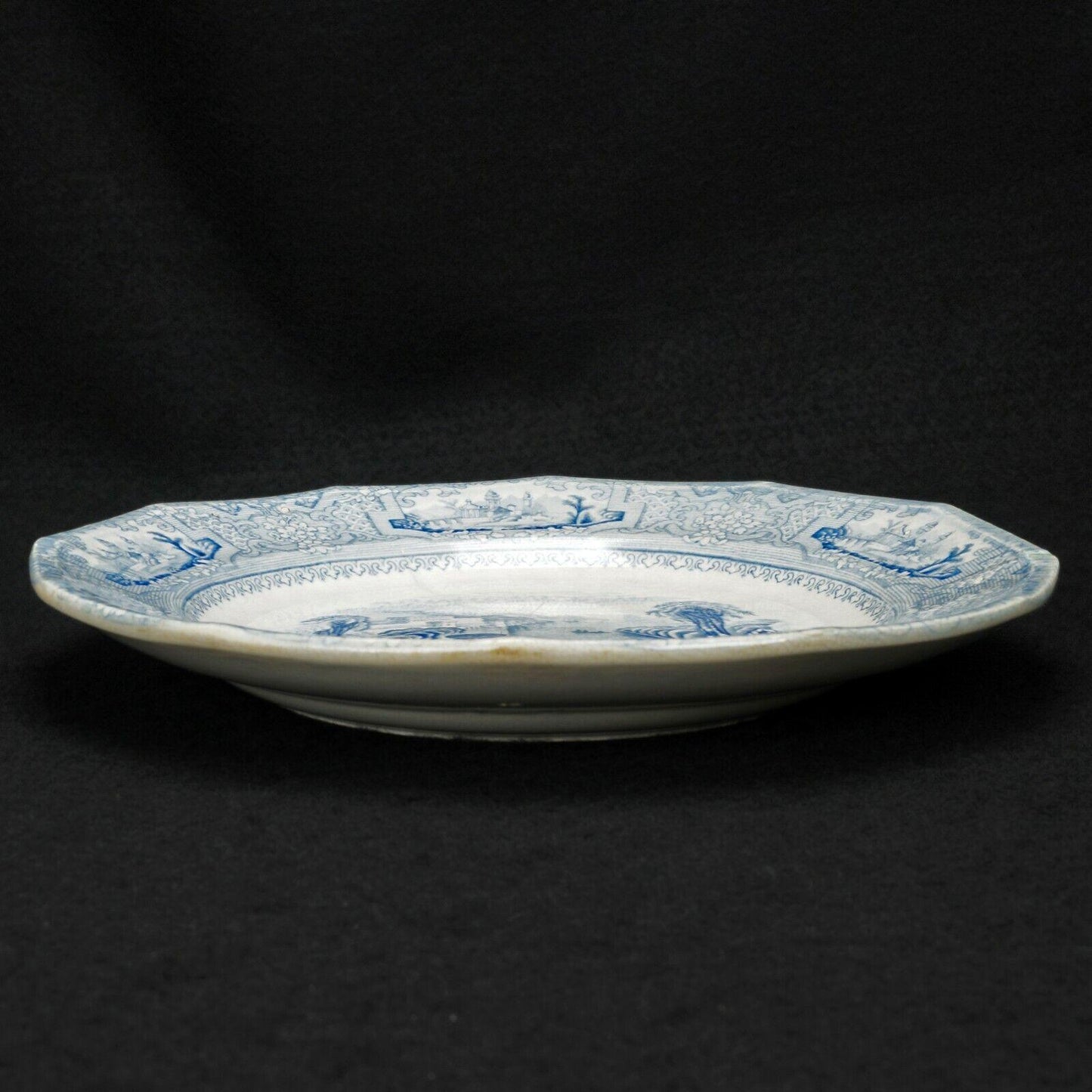 Staffordshire Transferware Pale Blue Plate J. Wedgewood Columeia Pattern - Bear and Raven Antiques