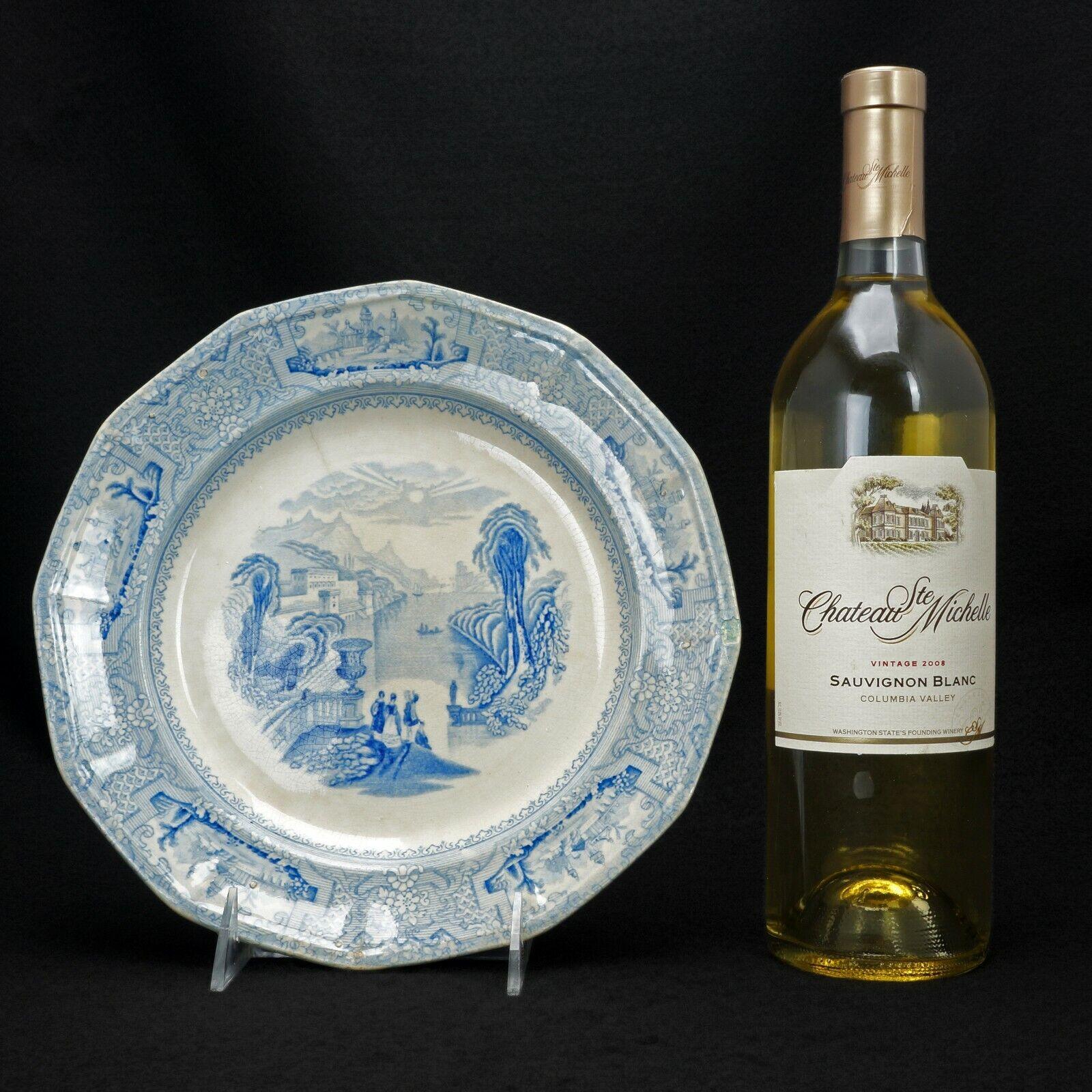 Staffordshire Transferware Pale Blue Plate J. Wedgewood Columeia Pattern - Bear and Raven Antiques