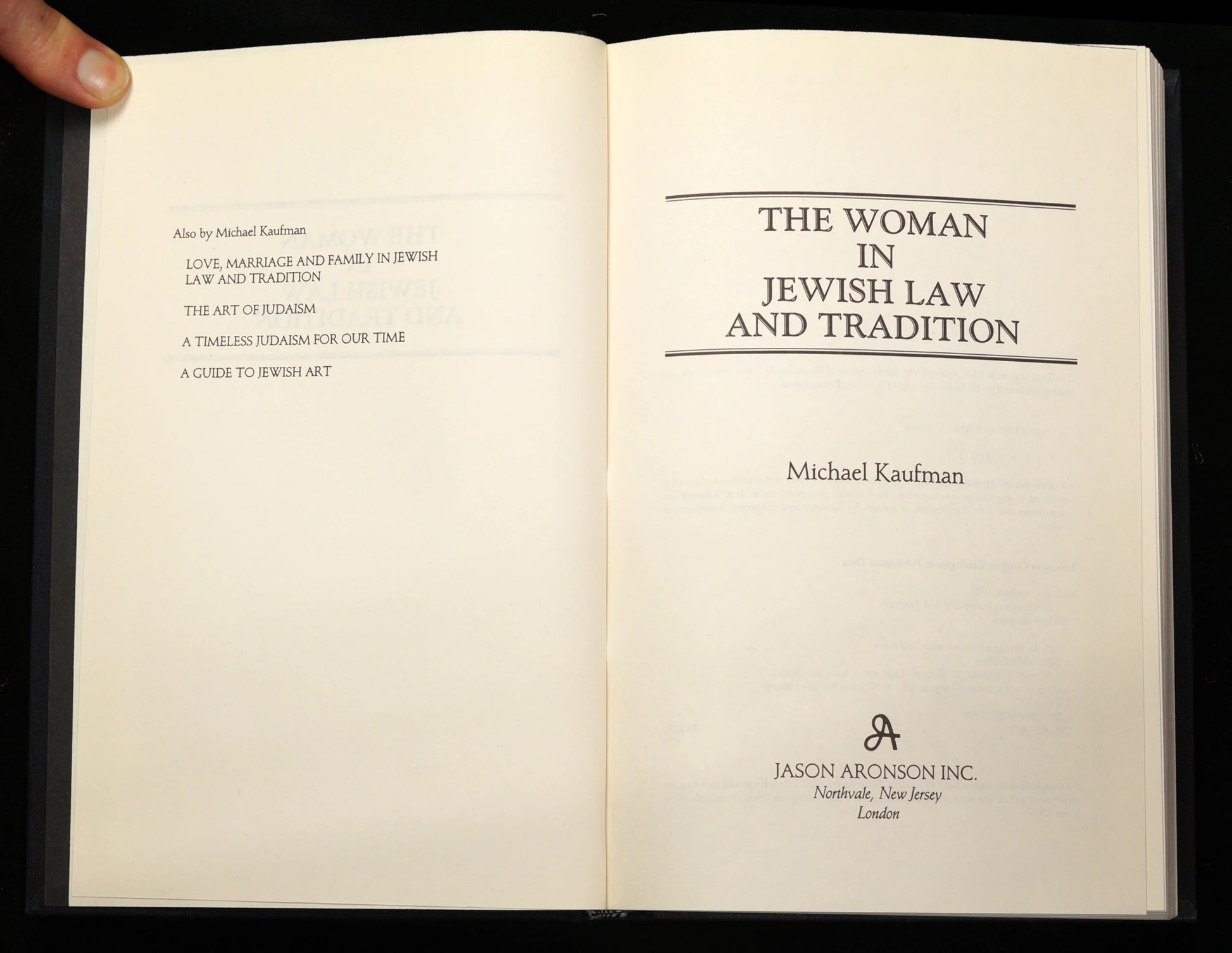 The Woman in Jewish Law and Tradition by Michael Kaufman - Bear and Raven Antiques