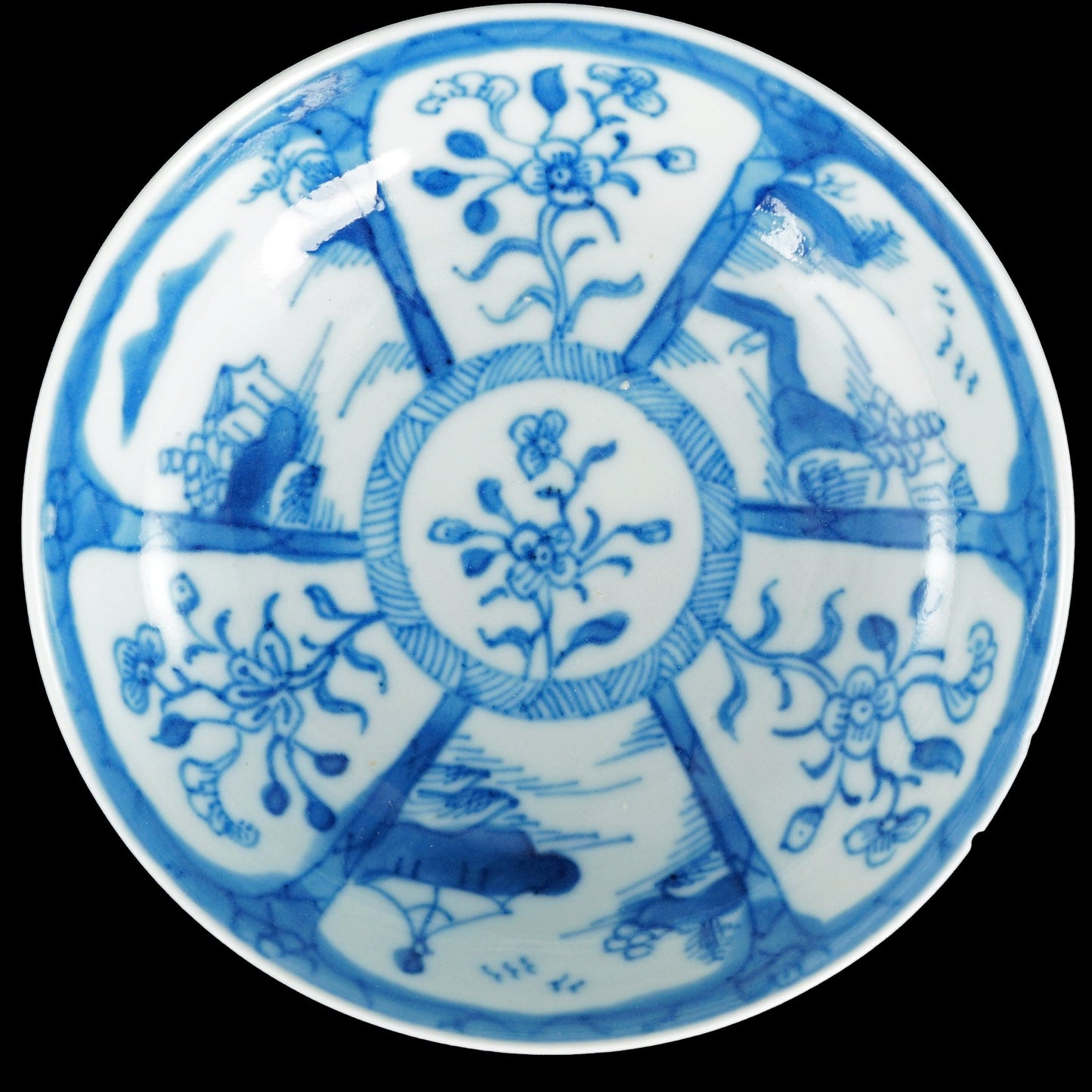 Three Chinese Kangxi Blue and White Saucers 18th Century - Bear and Raven Antiques