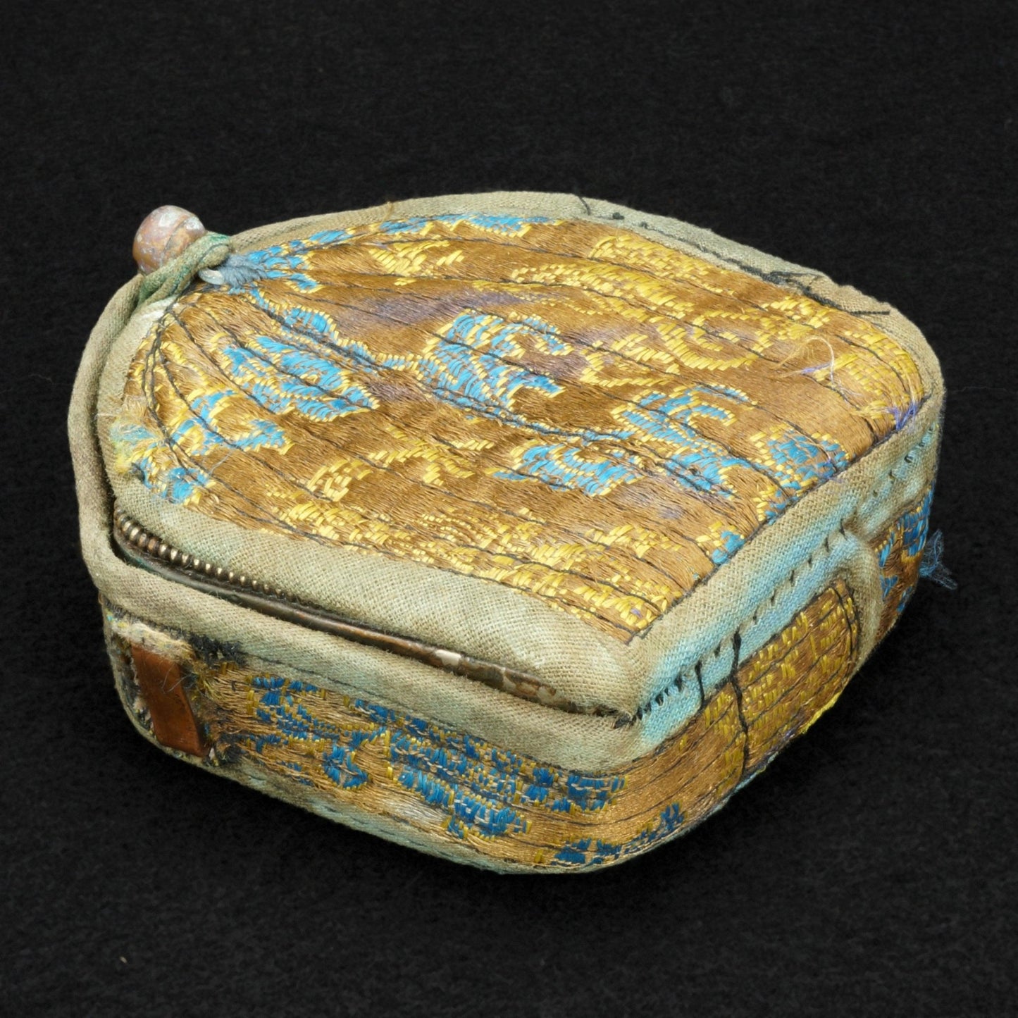 Tibetan 19th C Silver Gau Traveling Shrine Box with Fabric Case - Bear and Raven Antiques