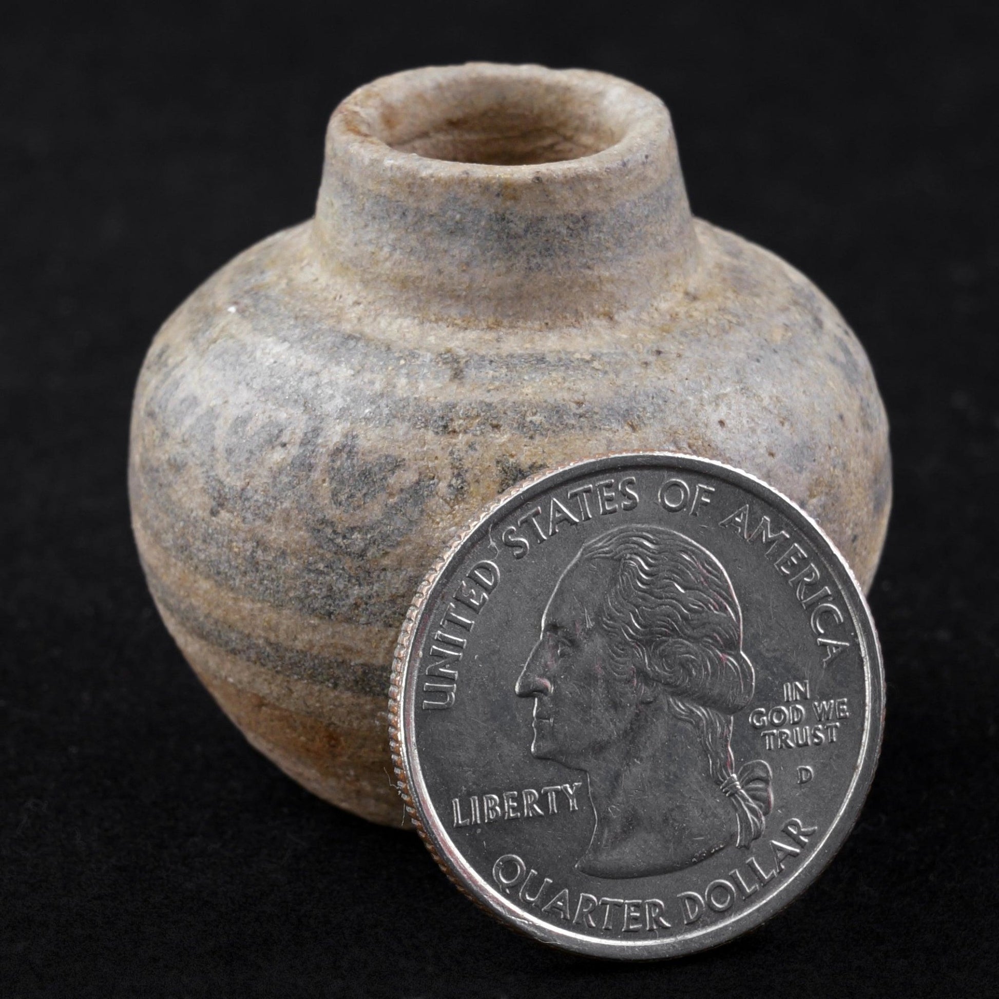 Tiny Ancient Thai Sawankhalok Ceramic Medicine or Cosmetics Pot 15th-16th C - Bear and Raven Antiques