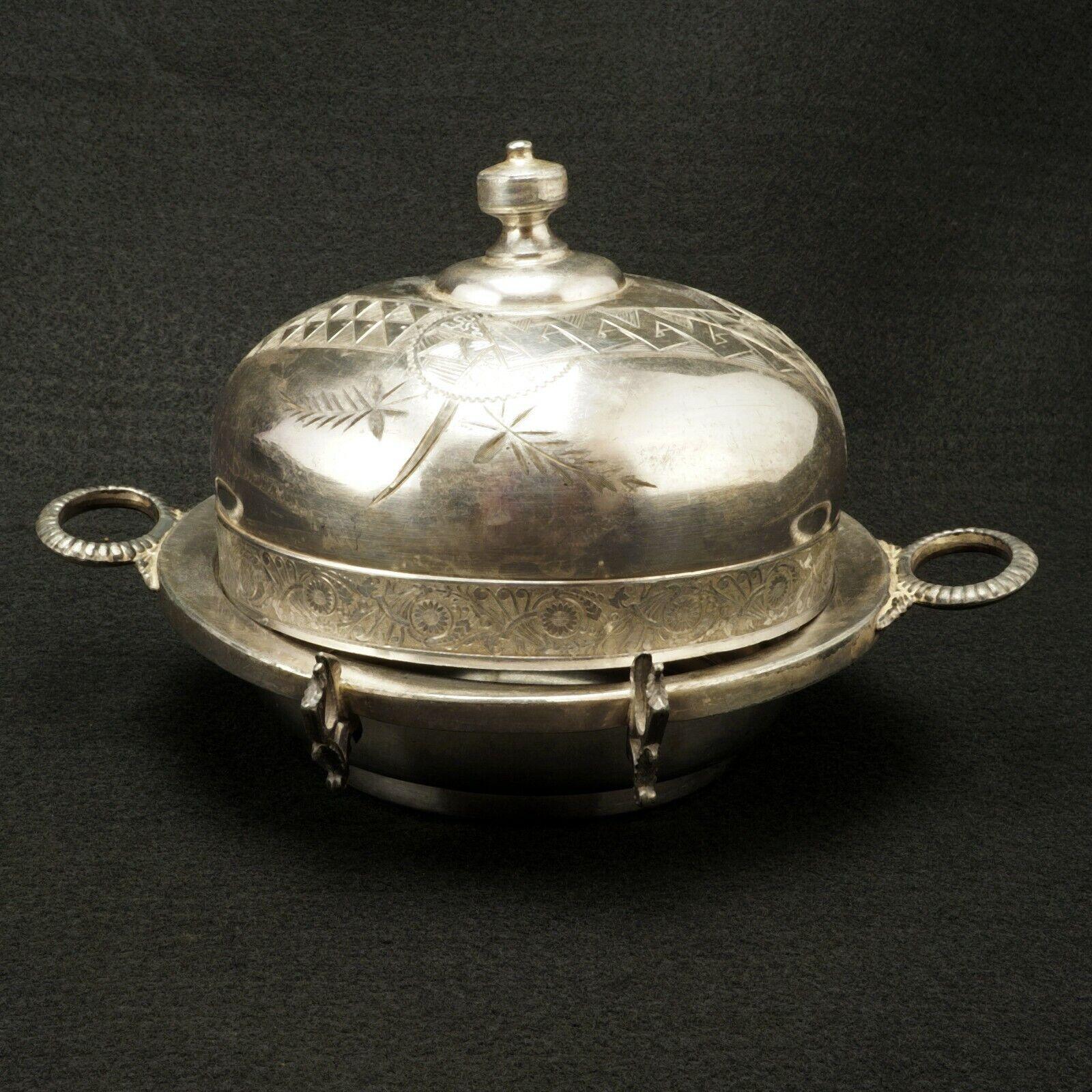 Victorian Aesthetic Movement Silverplate Butter Dish E.G. Webster c 1870 - Bear and Raven Antiques