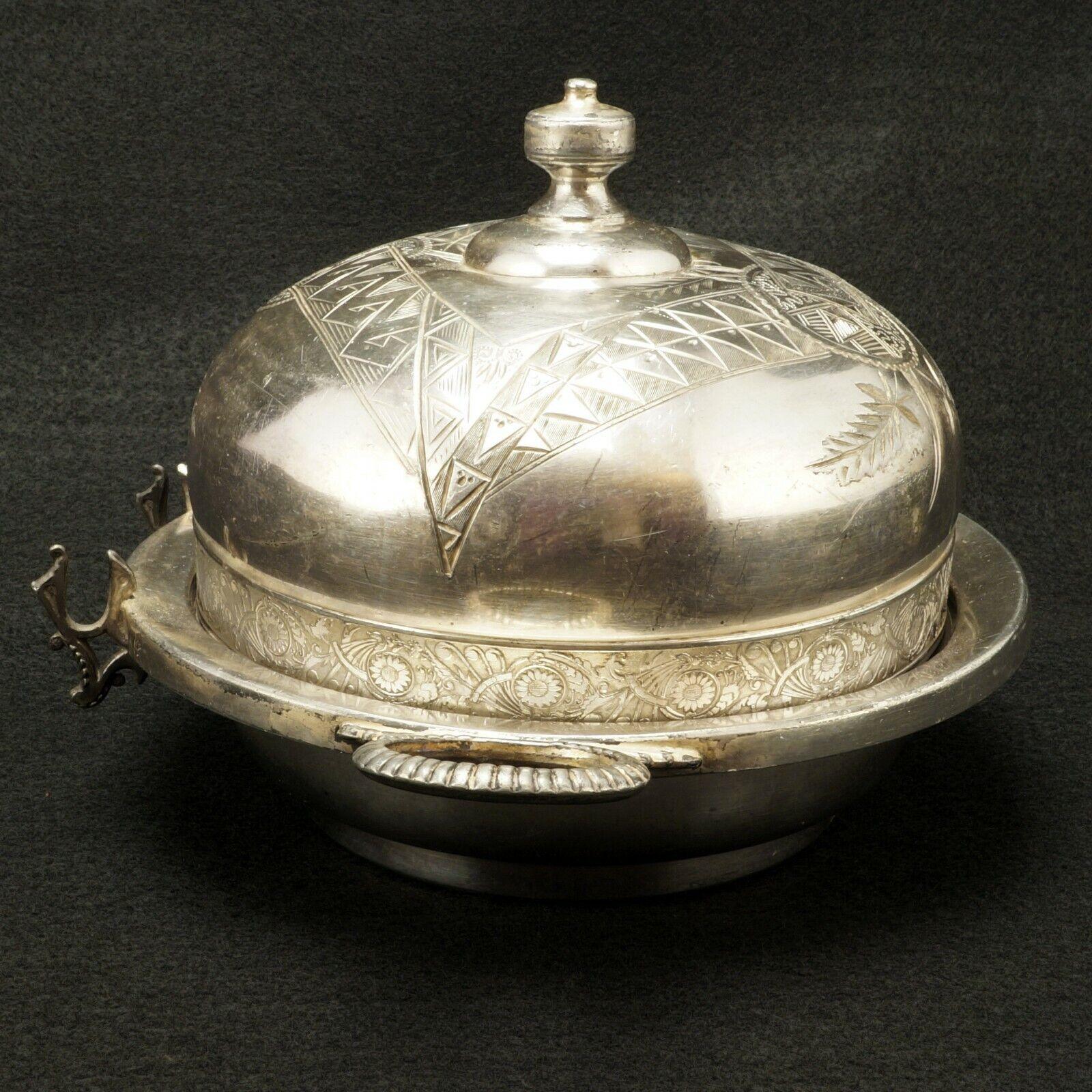 Victorian Aesthetic Movement Silverplate Butter Dish E.G. Webster c 1870 - Bear and Raven Antiques