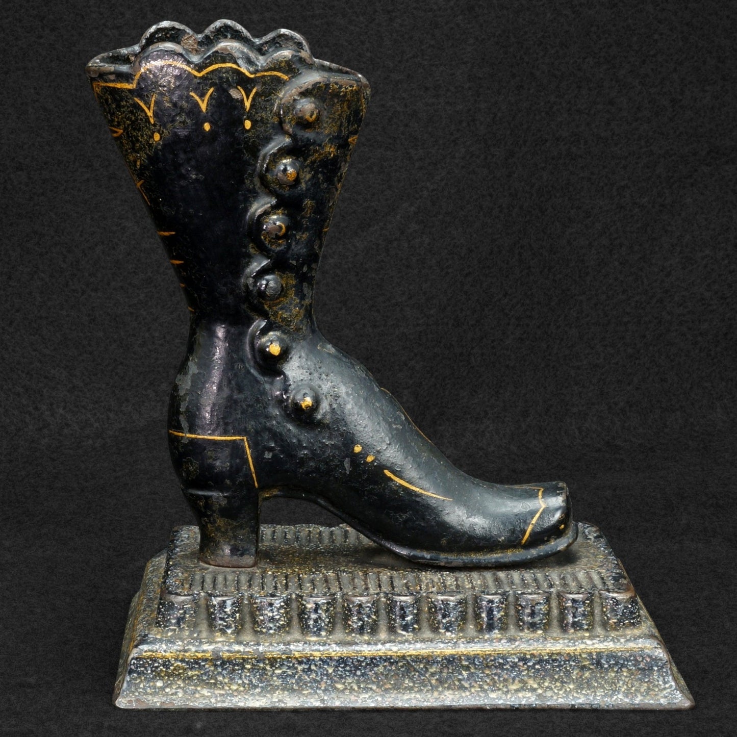 Victorian Cast Iron Match Holder Ladies Shoe 19th Century - Bear and Raven Antiques