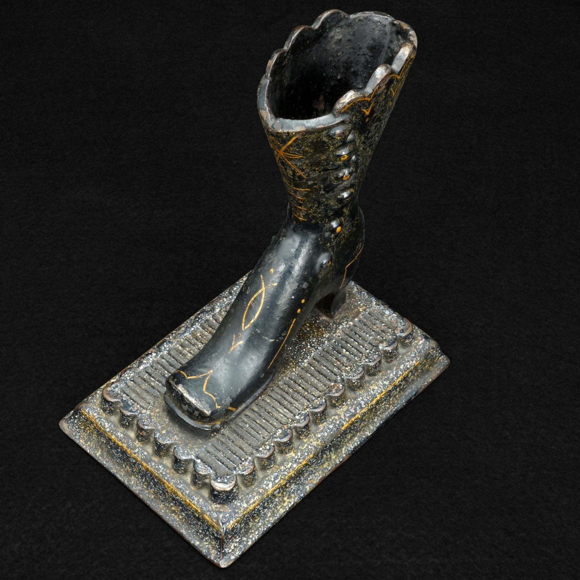 Victorian Cast Iron Match Holder Ladies Shoe 19th Century - Bear and Raven Antiques