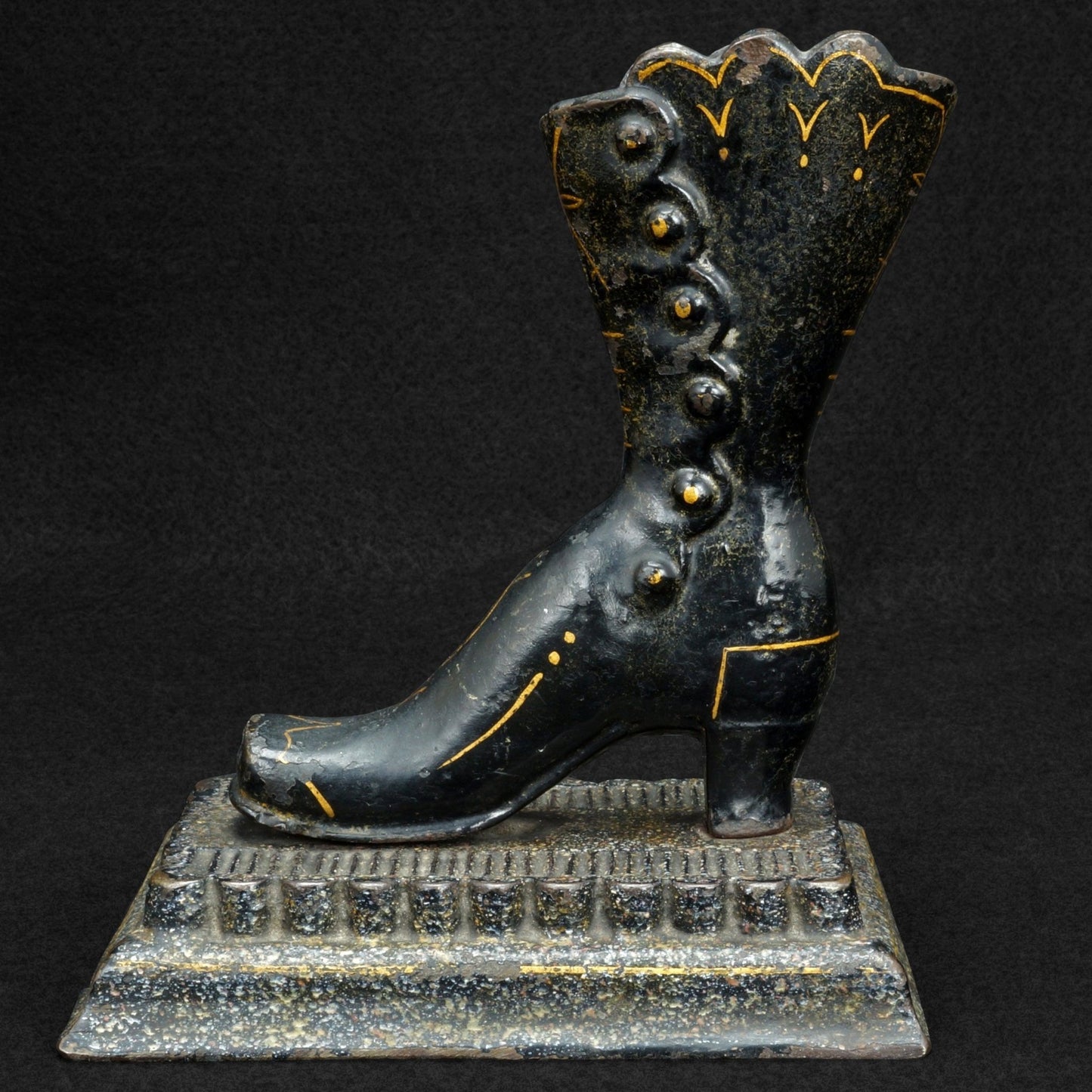 Victorian Cast Iron Match Holder Ladies Shoe 19th Century - Bear and Raven Antiques