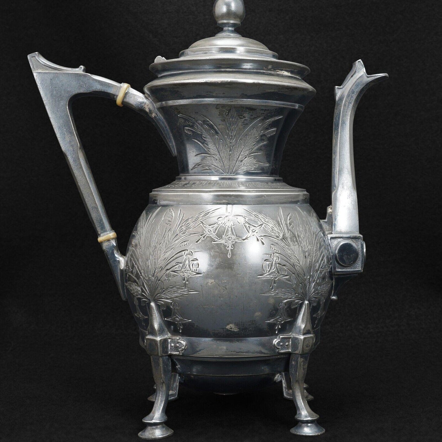 Victorian Silver Plate Teapot by Rogers & Bro. Circa 1870 - Bear and Raven Antiques