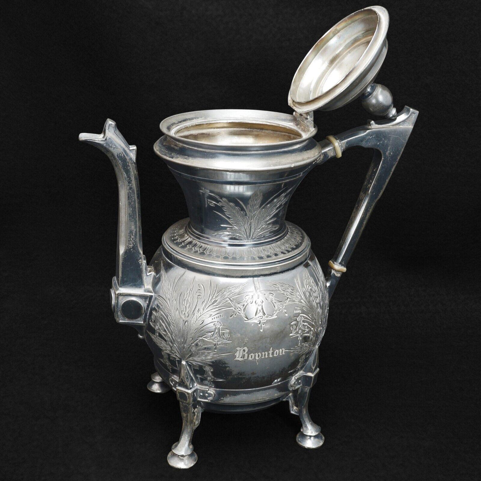 Victorian Silver Plate Teapot by Rogers & Bro. Circa 1870 - Bear and Raven Antiques