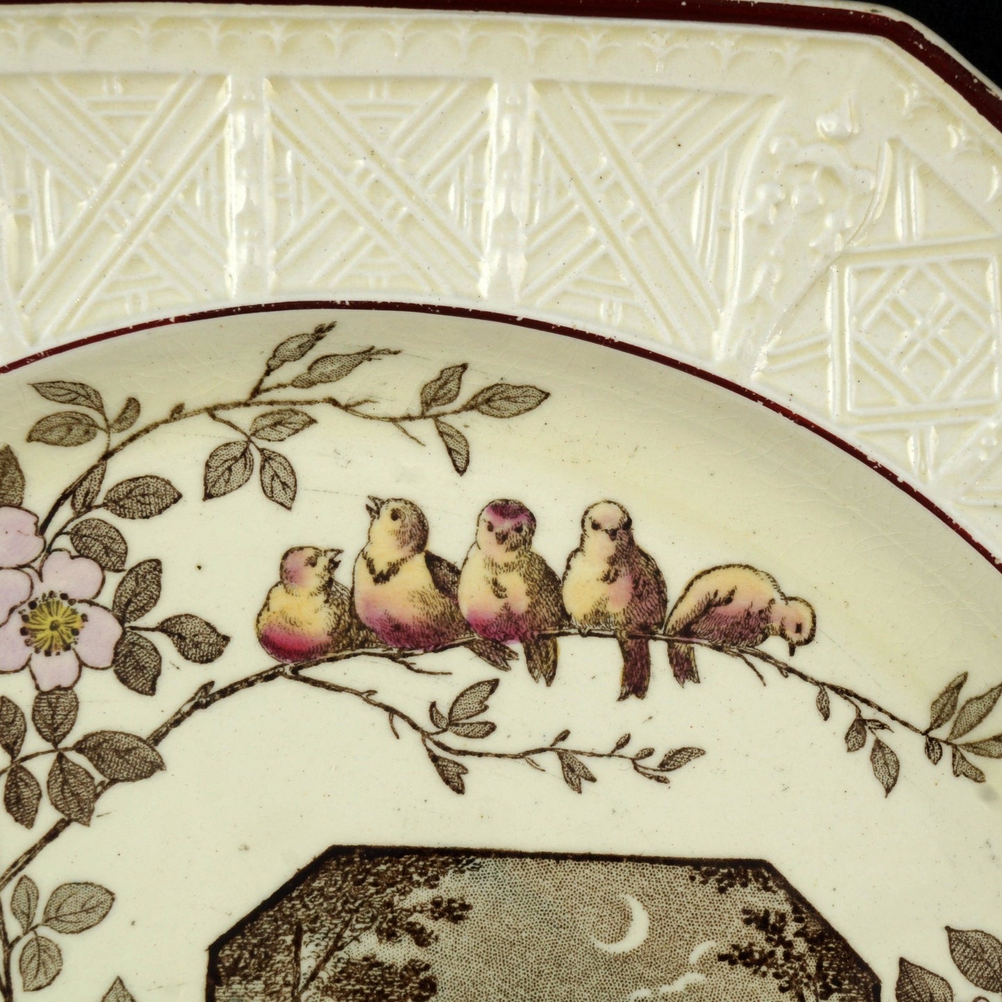 Victorian Wedgwood Aesthetic Movement Transferware Plate 19th Century - Bear and Raven Antiques