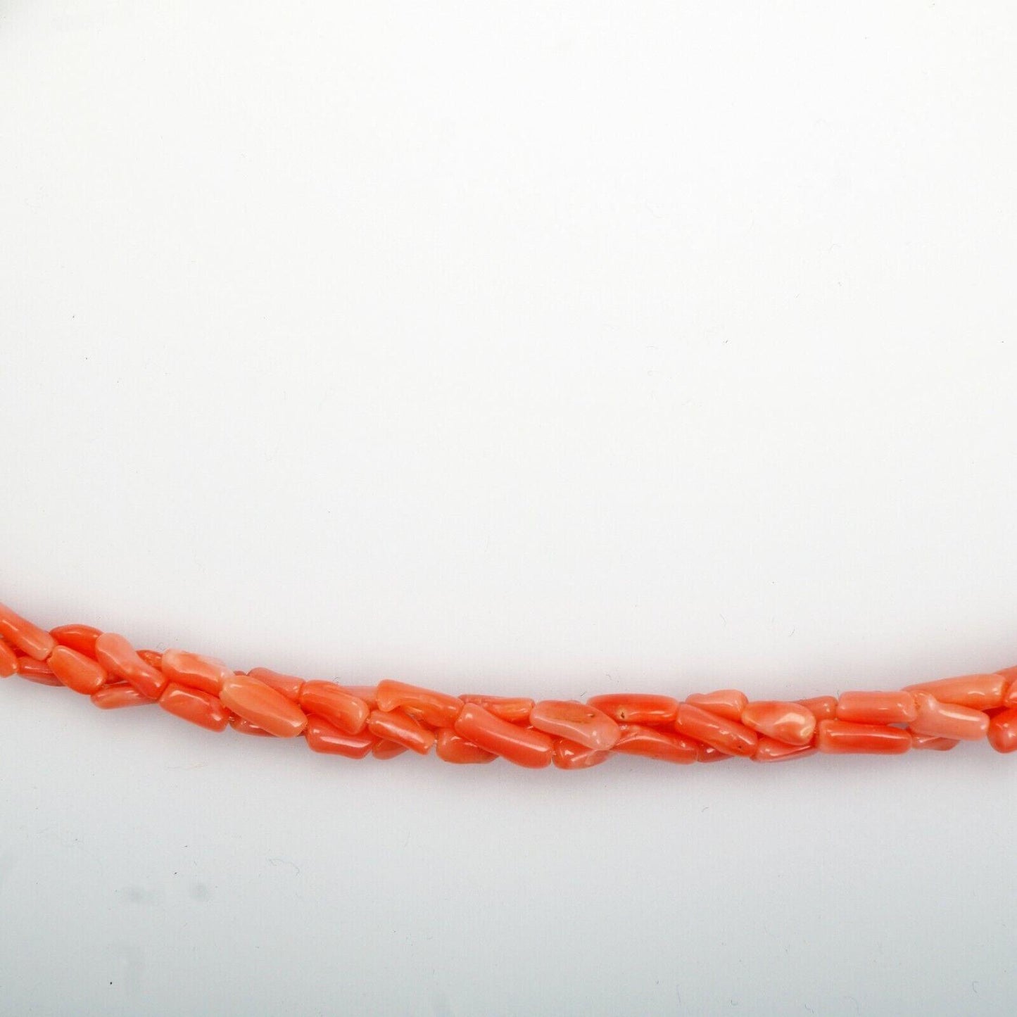 Vintage 24” Long Graduated Braided Pink Coral Bead Necklace - Bear and Raven Antiques