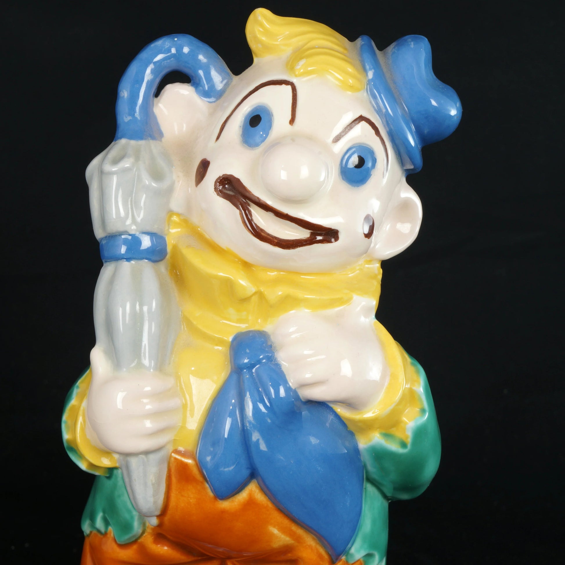 Vintage Hand painted Ceramic Hobo Clown Bank - Bear and Raven Antiques