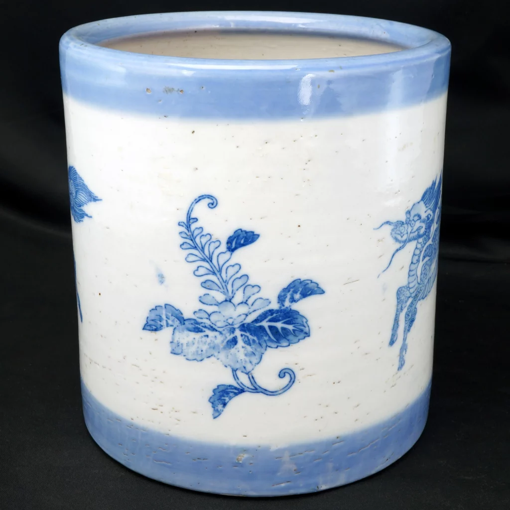 Japanese Porcelain Hibachi with Kirin